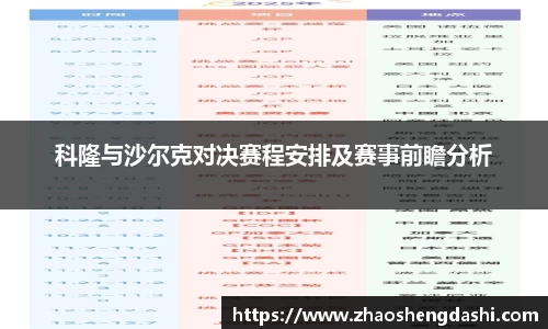 科隆与沙尔克对决赛程安排及赛事前瞻分析